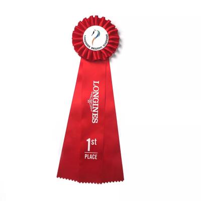 China Rosette Award Ribbon For Party eco-friendly fashion fresh cheap custom award ribbon rosette button badge for sale