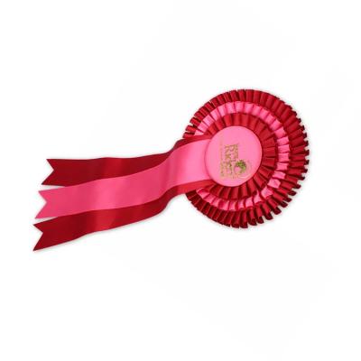 China Factory Wholesale Professional Custom Viable Factory Logo Award Rosette Horse Show Award Ribbon Display for sale