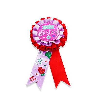 China Award Rosette Ribbons Award Ribbon Rosette Tinplate Birthday Ribbon + Ribbon for Festival for sale