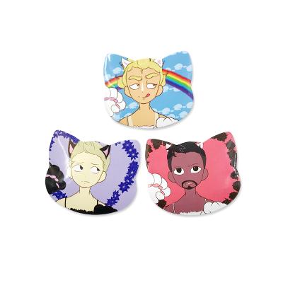 China Anime High Quality Nickel Free Cat Badge Making Tinplate Badge for School Uniform for sale