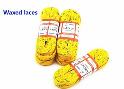 China Non Slip Durable Waxed Ice Hockey Laces ,  Custom Yellow Hockey Skate Laces for sale