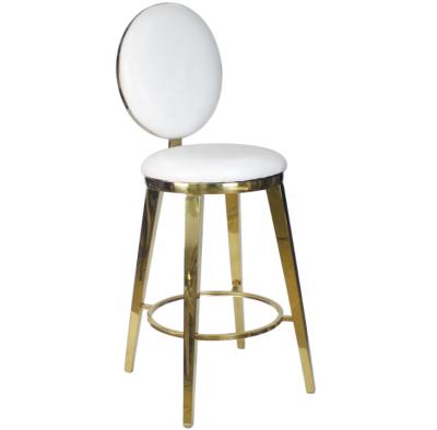 China Contemporary Stainless Steel Gold Rose High Gold Plated Cocktail Bar Chair For Weeding Event And Party for sale