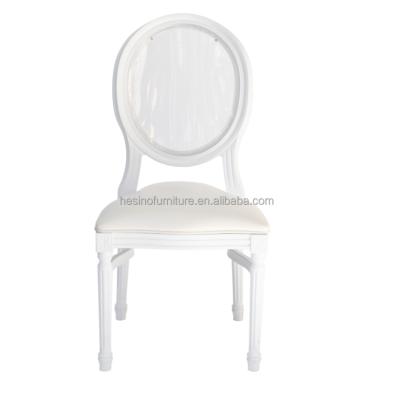 China Contemporary Stackable French Solid Louis Wedding Event Chairs / White Wood Restaurant Chair for sale