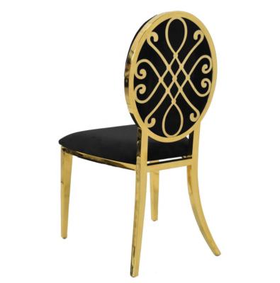 China Contemporary Event Use Modern Wedding Stainless Steel Chair With Customized Back Design for sale