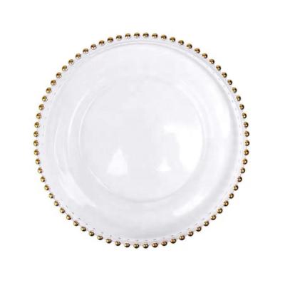 China Viable Classic Gold Pearl Ice Charger Tableware For Wedding Event Decor for sale