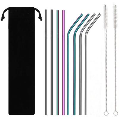 China Colorful Reusable Eco-Friendly Sustainable Metal Stainless Steel Metal Portable Drinking Straw Cleaning Brush For Cup Water Bottle Tumbler Cup for sale