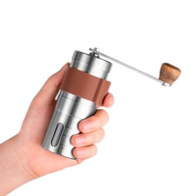 China Sustainable Portable Manual Coffee Bean Burr Mill Coffee Grinder Conical Stainless Steel for sale