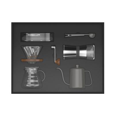 China Viable Kitcchen Appliances V60 Coffee Set Glass Pour Over Kettle 600ml Bartender Coffee Maker Server Coffee Tools sim for sale