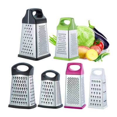 China Sustainable Universal Vegetable Kitchen Accessories 4 Sides Stainless Steel Cheese Box Grater for sale