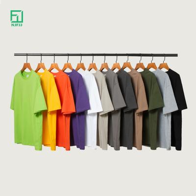 China New Compressed Cotton T-shirt Heavy Drop Shoulder Women's 230g Cotton Fashion T-shirt Loose Customization for sale