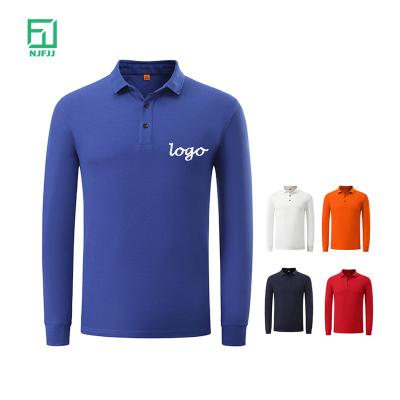 China MEN Anti-Wrinkle Cotton Polo T-Shirt Long Sleeve Custom Logo for sale