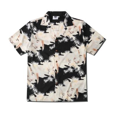 China Chinese style men's short sleeve loose anti-pilling beach use leisure resort shirts on sale for sale