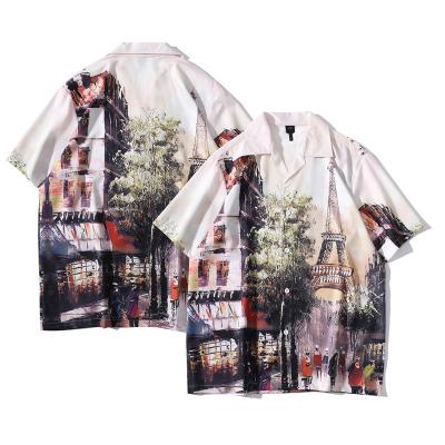 China Anti-pilling casual fashion oversized street fashion the whole body printing loose short-sleeved shirt for sale