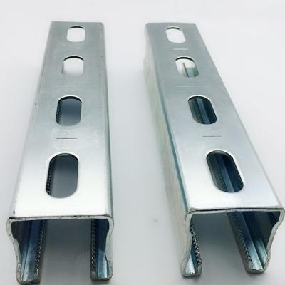 China 3m Silver Strut Metal Channel Corrosion Resistant Galv. Steel Welding Or Bolting for sale