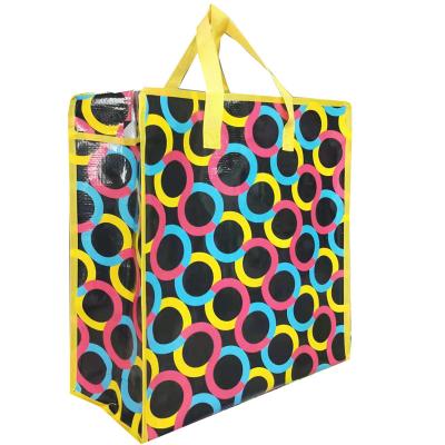 China Large pp package shopper shopping bag with shinny zipper new design color for sale