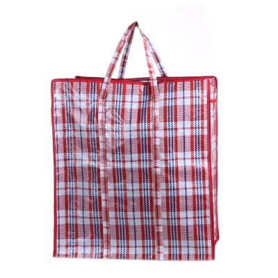 China Factory buying shinny check bag package pp woven shopping bag for sale