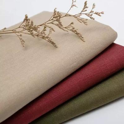 China Plain Anti Pill 55%Linen 45%Rayon Fabric Use For Shirts Dress 10s*10s / 44*38 185GSM for sale