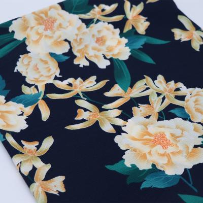 China Custom Printed 95%T/5%SP Memory Bubble Chiffon Fabric Spandex Cotton Crepe Fabric For Dress for sale