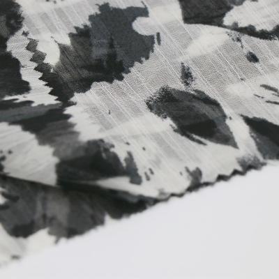 China 75D*75D Memory 100% Polyester Custom Printed Polyester Pleat Chiffon Fabric Crepe Chiffon Fabric for sale