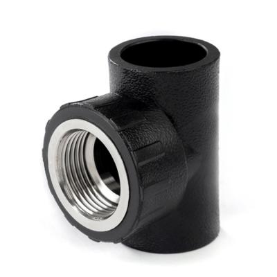 China Hdpe Pipe Connector Hdpe Hot Fusion Fittings 1inch 4inch 6inch 25 Thread 32 50 63 Female Tee for sale