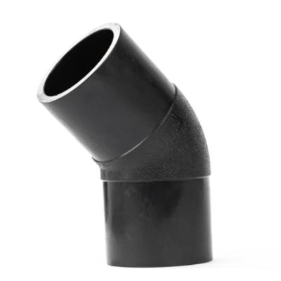 China HDPE Pipe Connector HDPE Hot Fusion Fittings 1inch 4inch 6inch 20 40 50 63 Equal Elbow 135 for sale