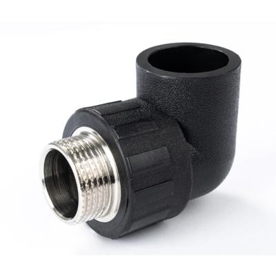 China Hdpe Pipe Connector Hdpe Hot Fusion Fittings 1inch 4inch 6inch 20 Male Thread 40 50 63 Elbow 90 for sale