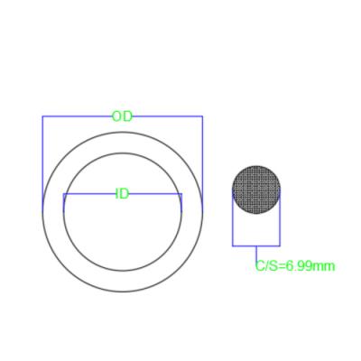 China 6.99mm Diameter O Shaped Rubber Seal Ring Black NBR70 Hardness AS568 Standard for sale