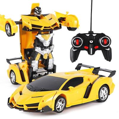 China 360 Degree Rotation LED Light Battle Cool Robot RC Model Car Top Transformation Robot RC Car Remote Control Car For Gifts 2 Way Game for sale