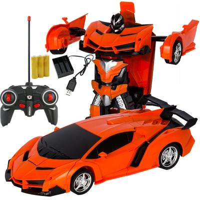 China 2 Model Factory Electric RC Car Transformation Deformation Robots 2 in1 Mode Sports Deformation Car Remote Control Robots Toy Vehicle for sale