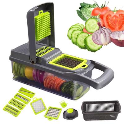 China Viable Multifunctional Manual Vegetable Slicer 7 in 1 Vegetable Onion Chopper Dicer Kitchen Cutter Mandonlia Fruit Cheese Cutter for sale