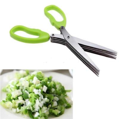 China Kithchen Multifunctional Scissors Quality Guarantee Wholesale 19Cm Chopped 5 Layer Kitchen Multifunctional Scissors Shredded White Onion Herb Laver Sp Cut Cutter for sale