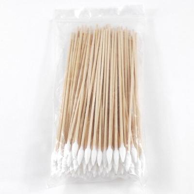 China Disposable Beauty Makeup Buds Micro Brushes Wooden Tip 100 Pcs Bag Dental Absorbent Customized Cotton Pad for sale