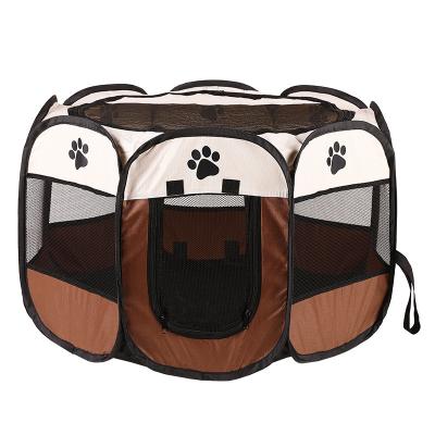 China Octagonal Outdoor Big Dogs House Tent Cat Cage Puppy Kennel Easy Folding GP Kennel Pet Windproof Tent Operation Barrier for sale