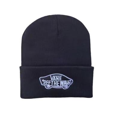 China Factory Direct Selling COMMON Customized Winter Knitted Hat Acrylic Embroidered Beanie With Cuff For Men for sale