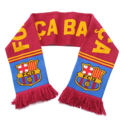 China Fashionable Long Classic Jacquard Custom Football Fans Racing Acrylic Knitted Sports Winter Scarf for sale