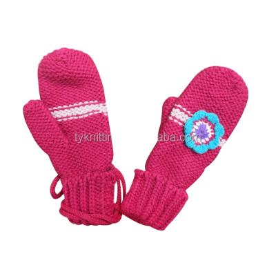 China Simple Soft Gloves Keep Warm Winter Five-finger Gloves Knitted Mittens With String Women Girls Warm Gloves for sale