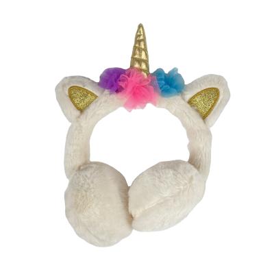 China COMMON Hot Sale Furry Earmuff Pattern Unicorn Panda Hamburger Winter Cute Animal Earmuffs For Kids for sale