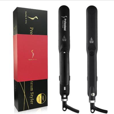 China Household Steam Jet Moisture Curling and Straightening Tourmaline Ceramic Hair Splint Hair Straightener for sale