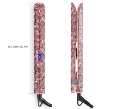 China 2021 Wholesale Private Label Highest New Standard Bling Crystal Rhinestone Diamond Flat Iron Titanium Plates Hair Straightener for sale