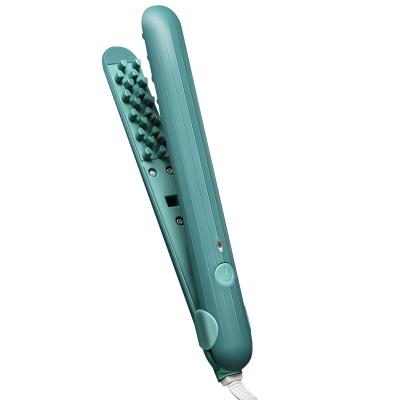 China Ceramic Female Fluffy Corn Protection Plaid Hair Iron Hair Straightener Curls Fluffy Hair Curler for sale