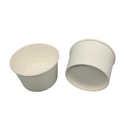 China Disposable Portable Leakproof Cardboard Soup Bowl White Soup Cups Disposable Food Container With Lid Ripple Wall Food And Beverage Packaging for sale