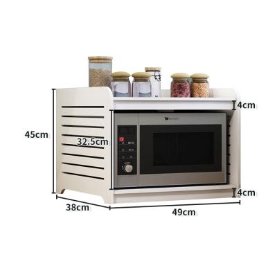 China Minimalist White 2 Tier Microwave Oven Rack Kitchen Storage Shelf Microwave Display Stand for sale