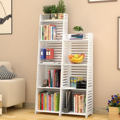 China (Other) PVC Adjustable Single White Bookcase Ladder Corner Shelf for sale