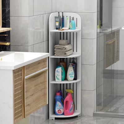 China Waterproof 4 Tier Bathroom Accessories Storage Organizer Corner Rack Shelf for sale