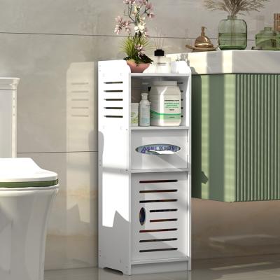 China Modern Small Household Items Bathroom Storage Floor Cabinet Corner Bathroom Organization With Tissue Box for sale