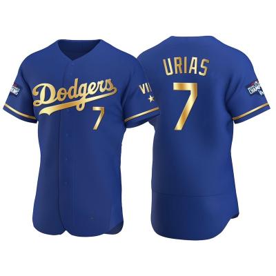 China Royal Gold 2023 Antibacterial Program Jersey World Series Champions Baseball JerseyStitched #50 Mookie Betts #7 Julio Urias Los Angeles 2021 for sale