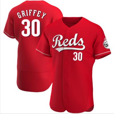 China Best Quality China Wholesale Cheap Antibacterial Cincinnati Custom Stitched Baseball Jerseys 30 Red Griffey 14 Rose 11 Larkin Suarez Akiyama for sale