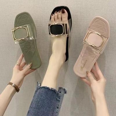 China New Fashion Trend Designer Weave Women Slippers Shoes Ladies Flat Summer Casual Beach Sandals Shoes for sale