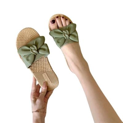 China New Fashion Trend Designer Weave Women Slippers Shoes Summer Flat Ladies Casual Beach Sandals Slipper for sale