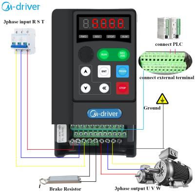 China Motor power â ‰ ¤ 2.2KW M-Driver VFD 2hp 3hp 1.5kw 2.2kw 220V AC Motor Drive Single Phase Variable Speed ​​Drive for sale